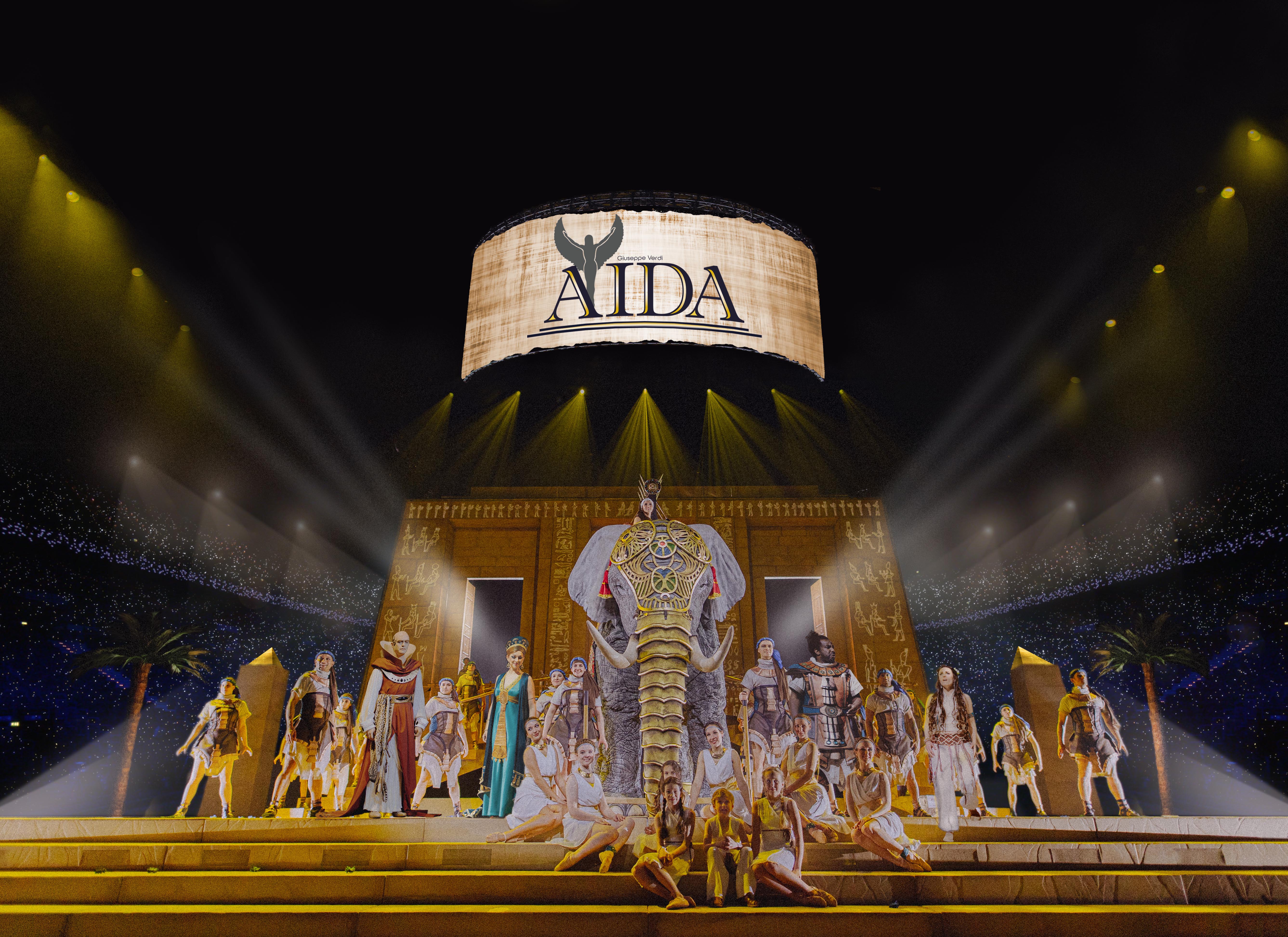 Oper in XXL: 2 Tickets für „AIDA – Das Arena Opern Spektakel“ am 10. Februar 2024 im PSD Bank Dome in Düsseldorf in der Preiskategorie 1
