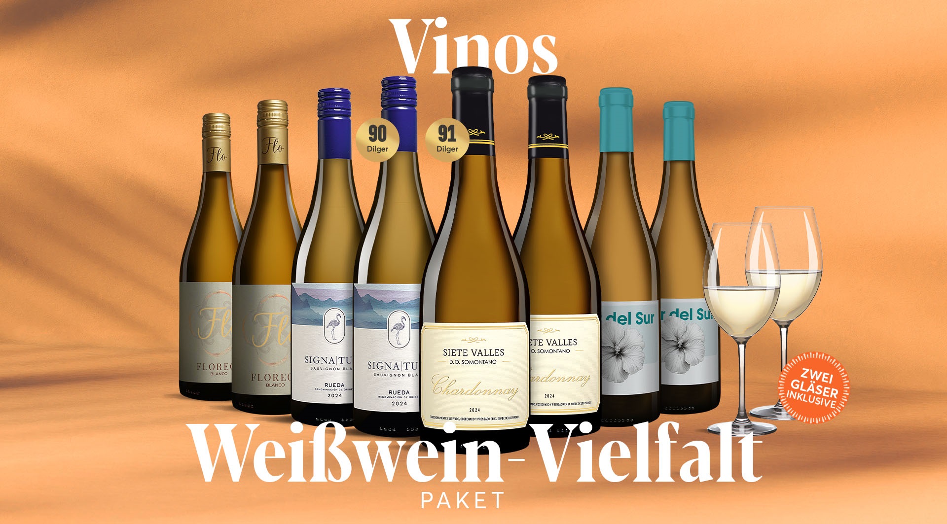 Weißwein-Vielfalt Paket von Vinos 