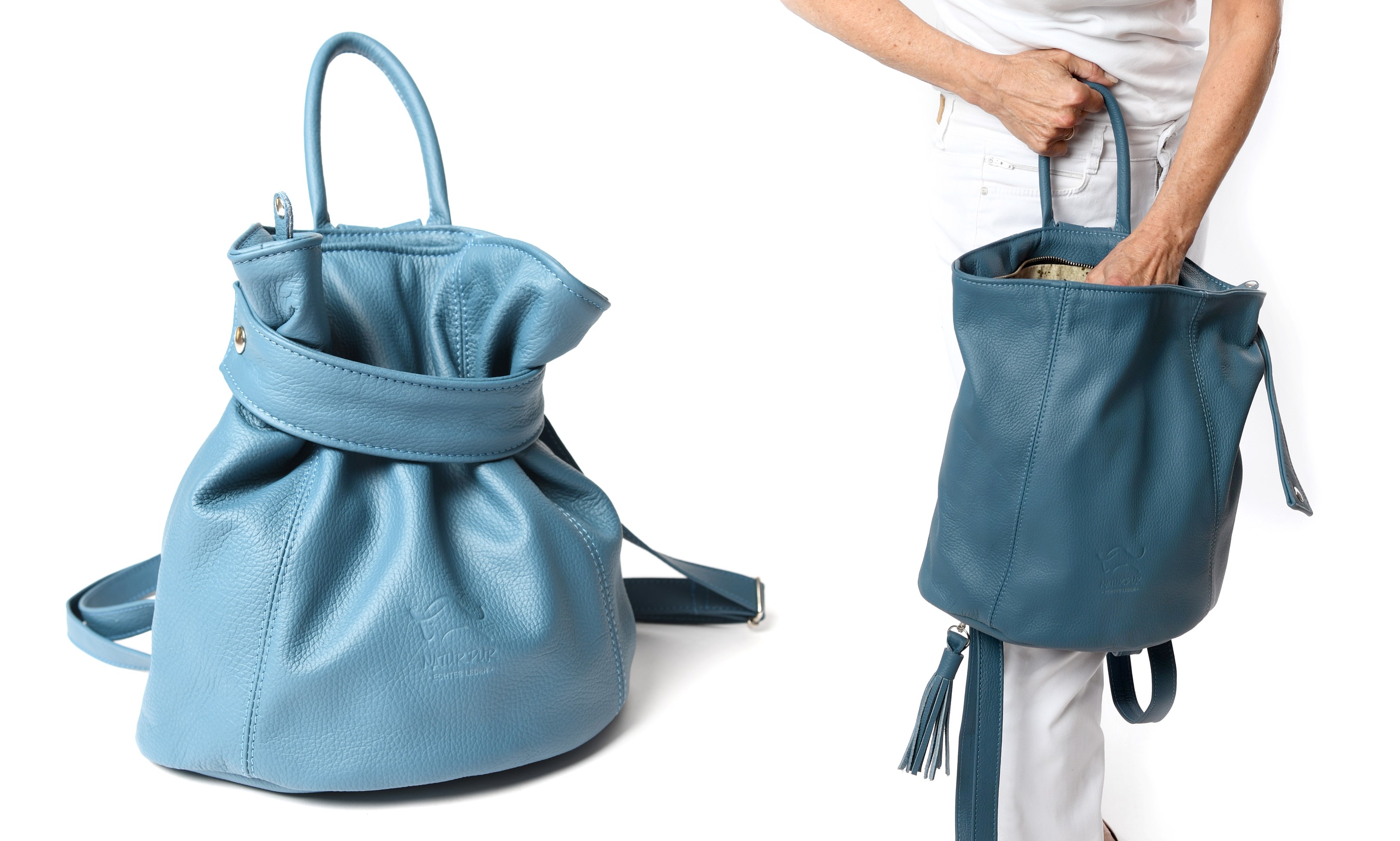 Lederhandtasche aus 100% echtem Narben-Rindleder von den Wassenberger Polsterwerkstätten